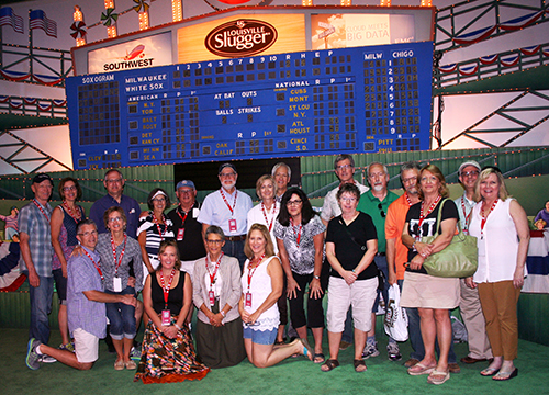 10-Year members take a group photo during their tour of the National Baseball Hall of Fame and Museum in Cooperstown, NY.